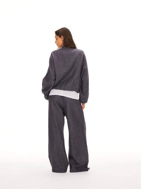 Cropped Lyocell Linen Jacket
