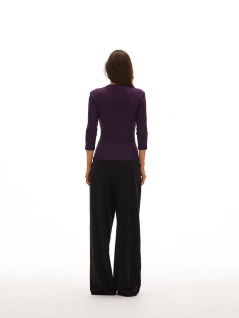 Draped Wide-Leg Trousers